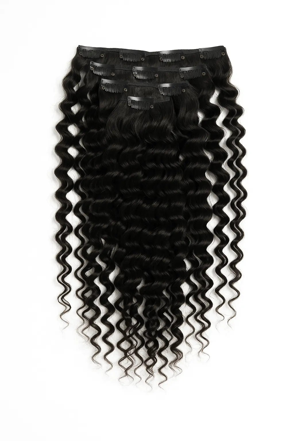 Indian Curly Natural Black Clip-In Extensions DivineStranz